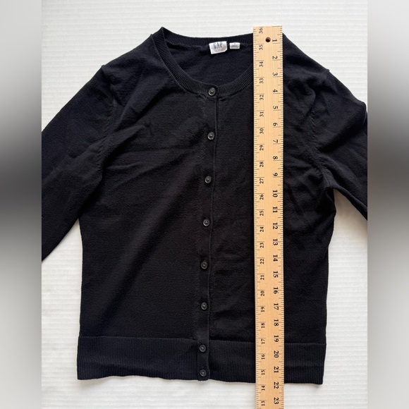 GAP Crewneck Cardigan Long Sleeve True Black Size S - Picture 6 of 13